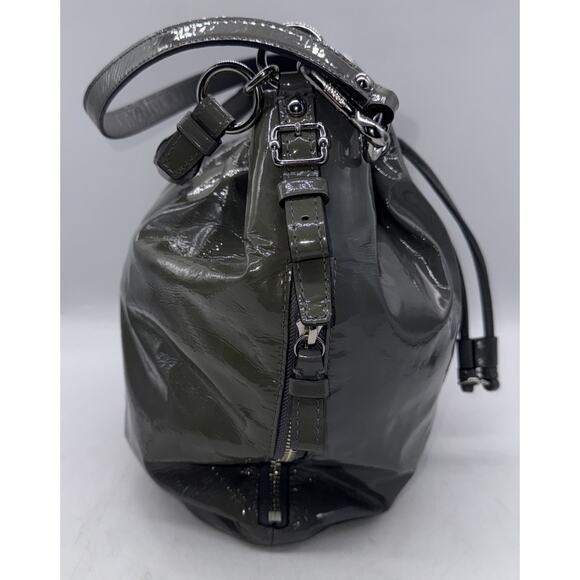 Coach Women's Madison Leather Marielle Drawstring 2 Strap Glossy Gray‎ Tote Bag - Picture 7 of 11